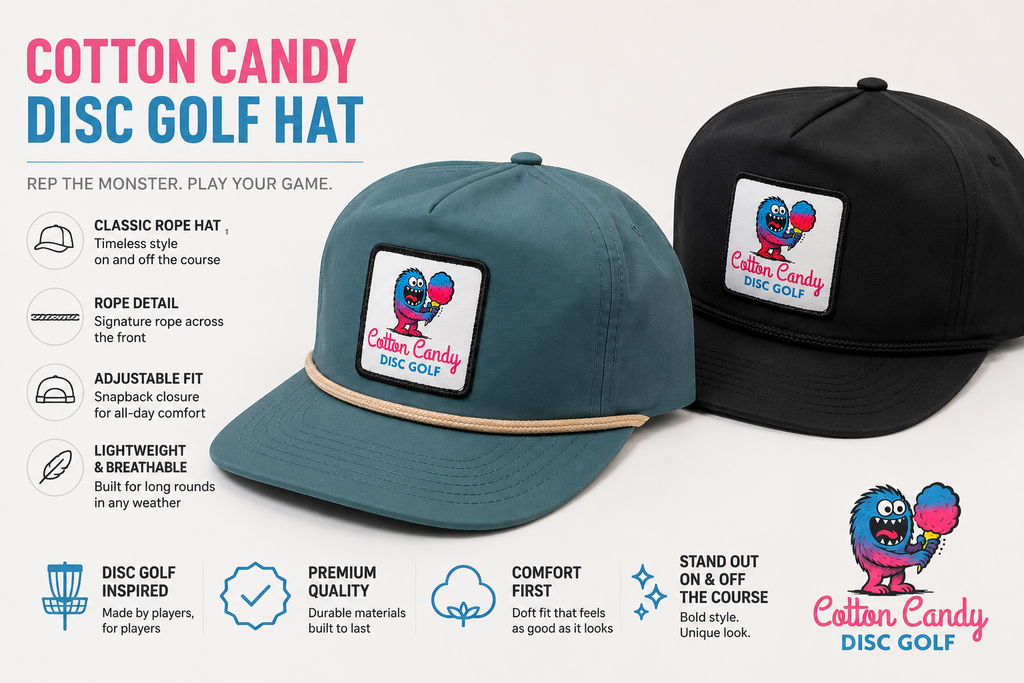 Cotton Candy Disc Golf Rope Hat