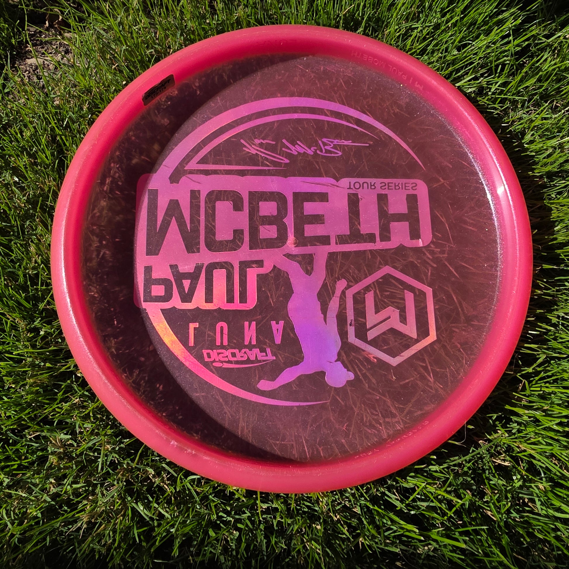 2021 Paul McBeth Discraft Z Metallic Luna Tour Series 175.6g Zipper bottom no ink 8/10