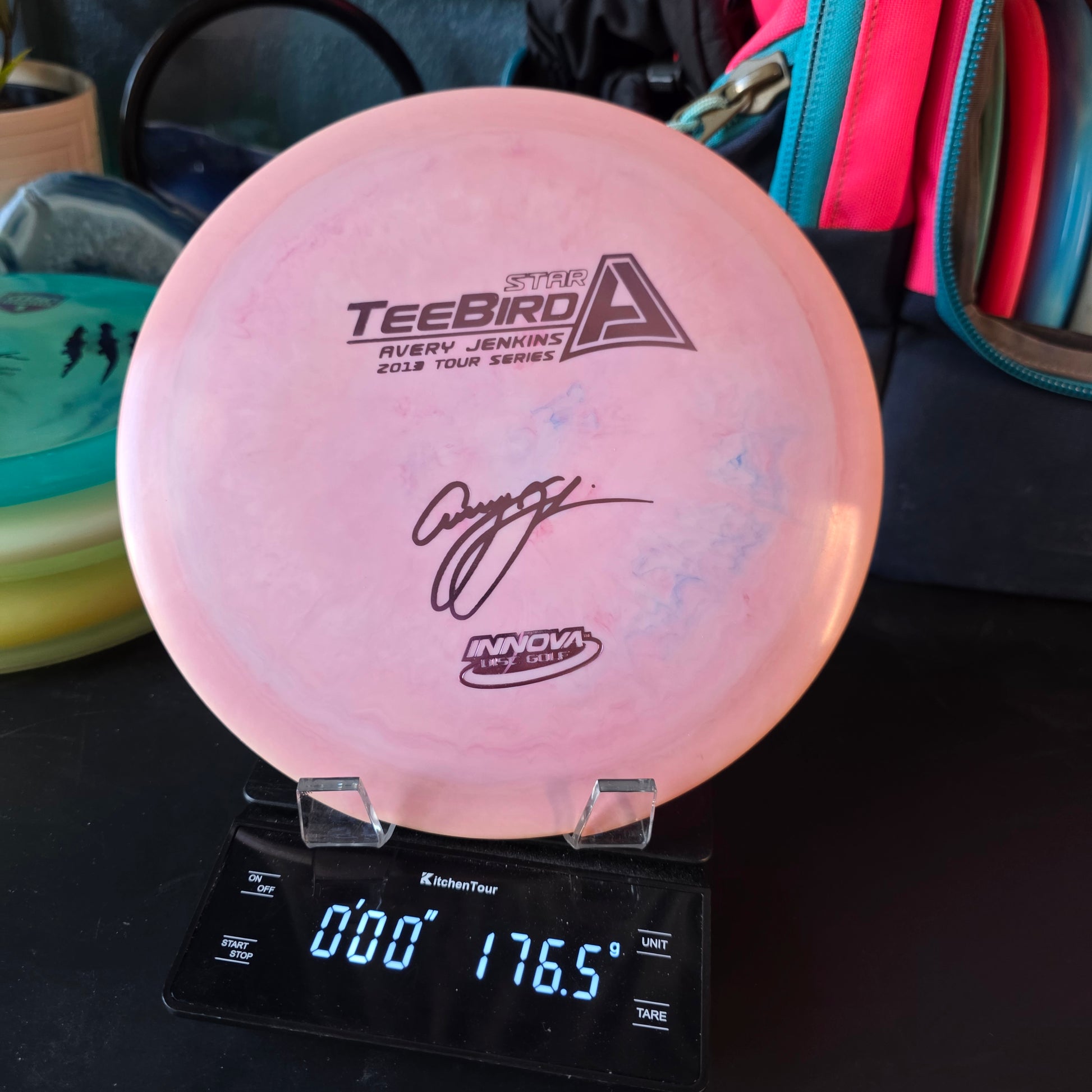 2013 Avery Jenkins Tour Series Penned Innova Swirly Star Teebird, rim ink, 9/10 176g
