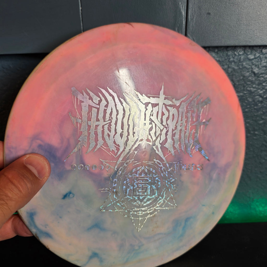 Thought space athletics Aura omen I dyed 174g 6/10 flat and firm with rim ink