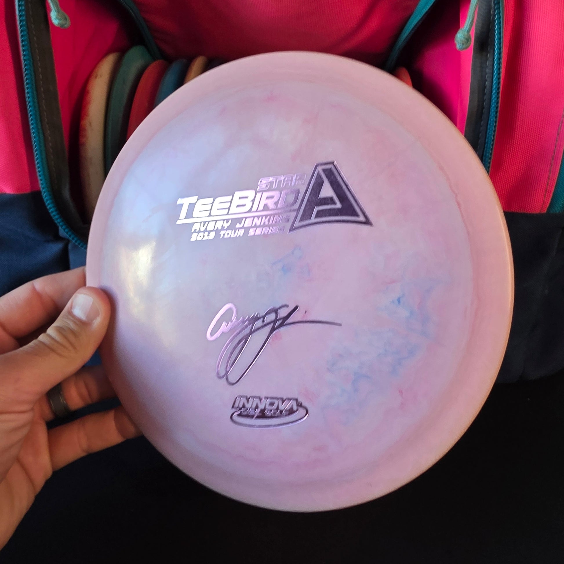 2013 Avery Jenkins Tour Series Penned Innova Swirly Star Teebird, rim ink, 9/10 176g