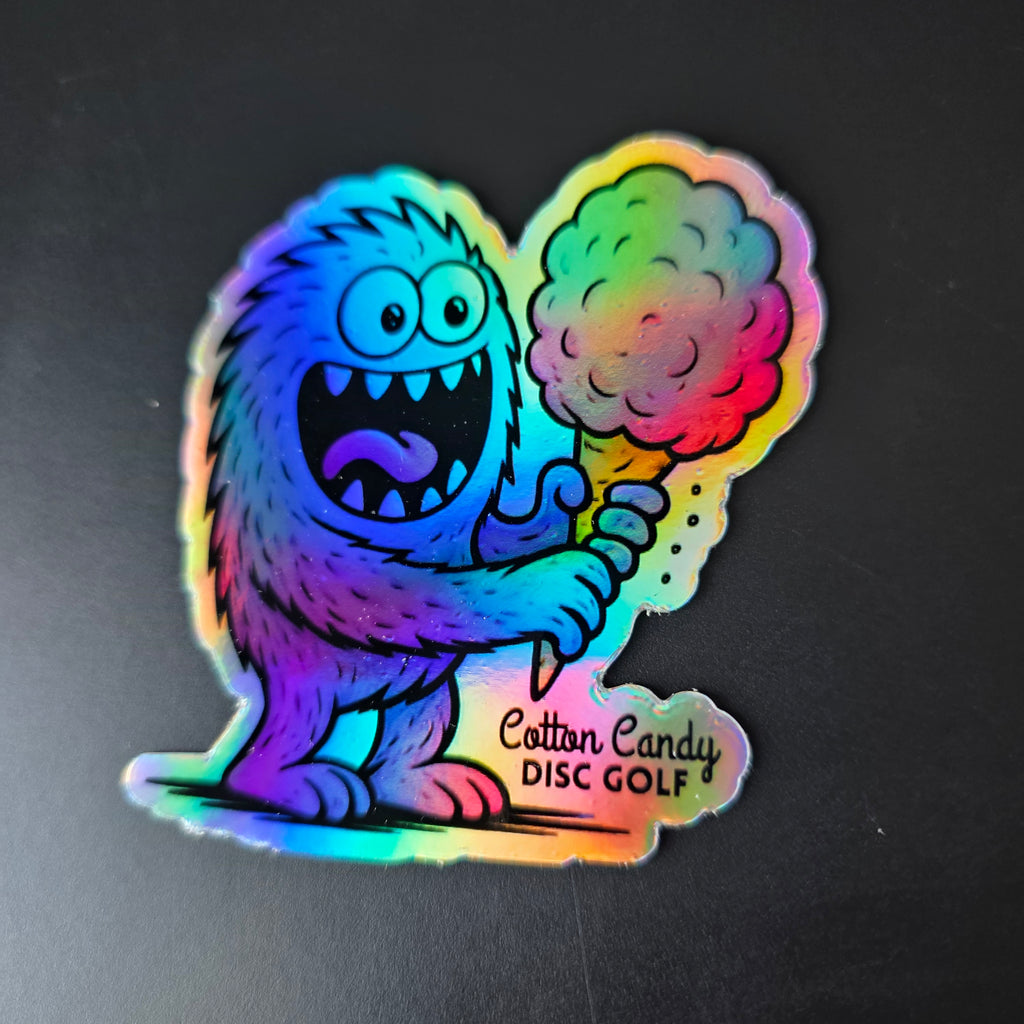 Cotton Candy Disc Golf Holographic Sticker 3"