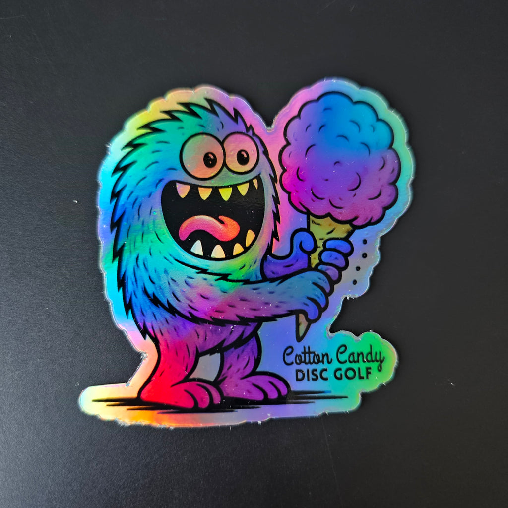 Cotton Candy Disc Golf Holographic Sticker 3"