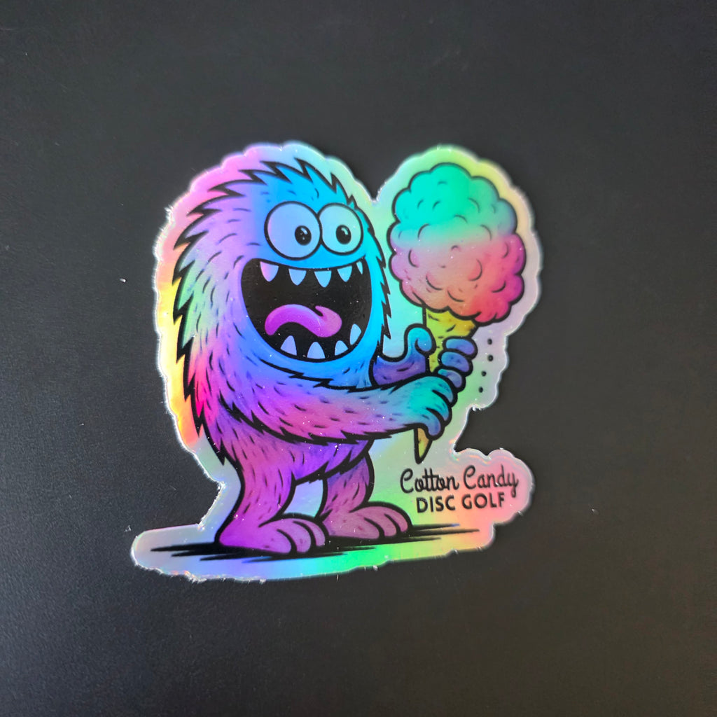 Cotton Candy Disc Golf Holographic Sticker 3"