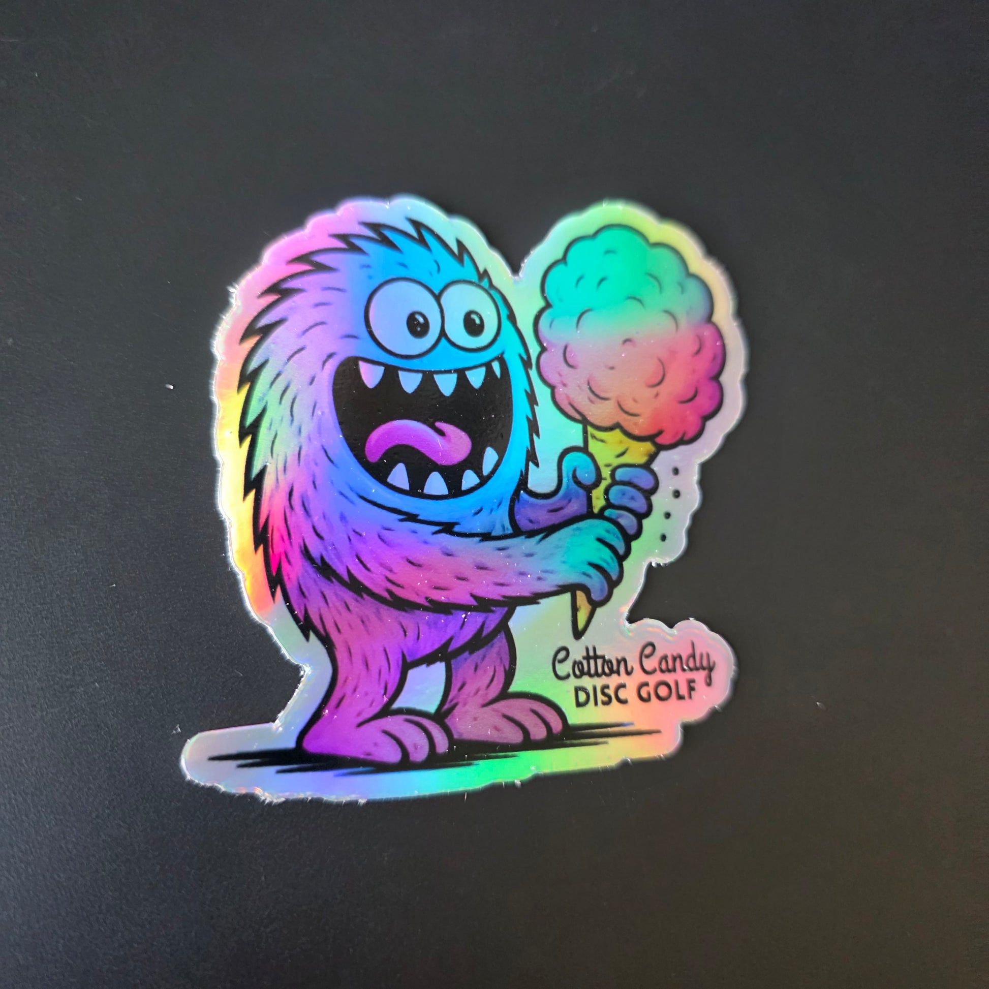 Cotton Candy Disc Golf Holographic Sticker 3"