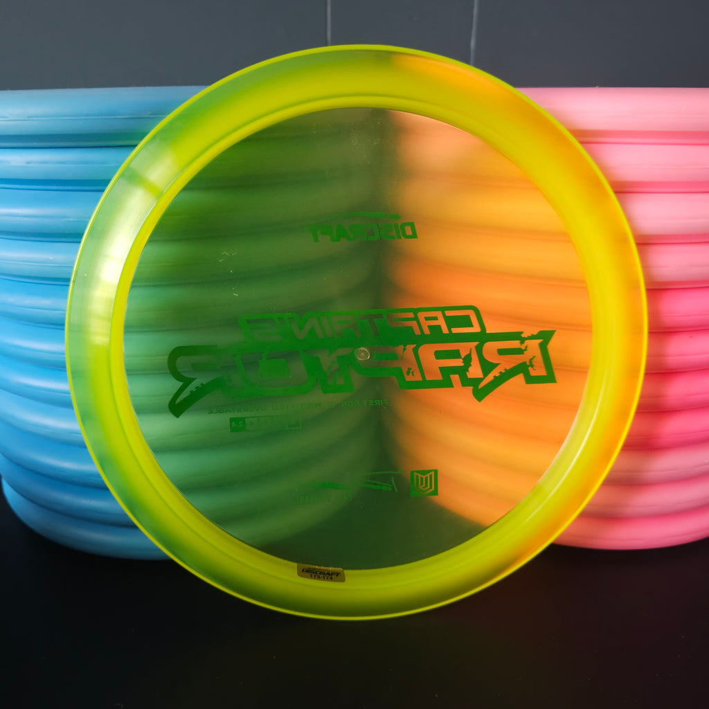 Flat 1st Run yellow Discraft Z Captains Raptor Paul Ulibarri 174g 9.5/10