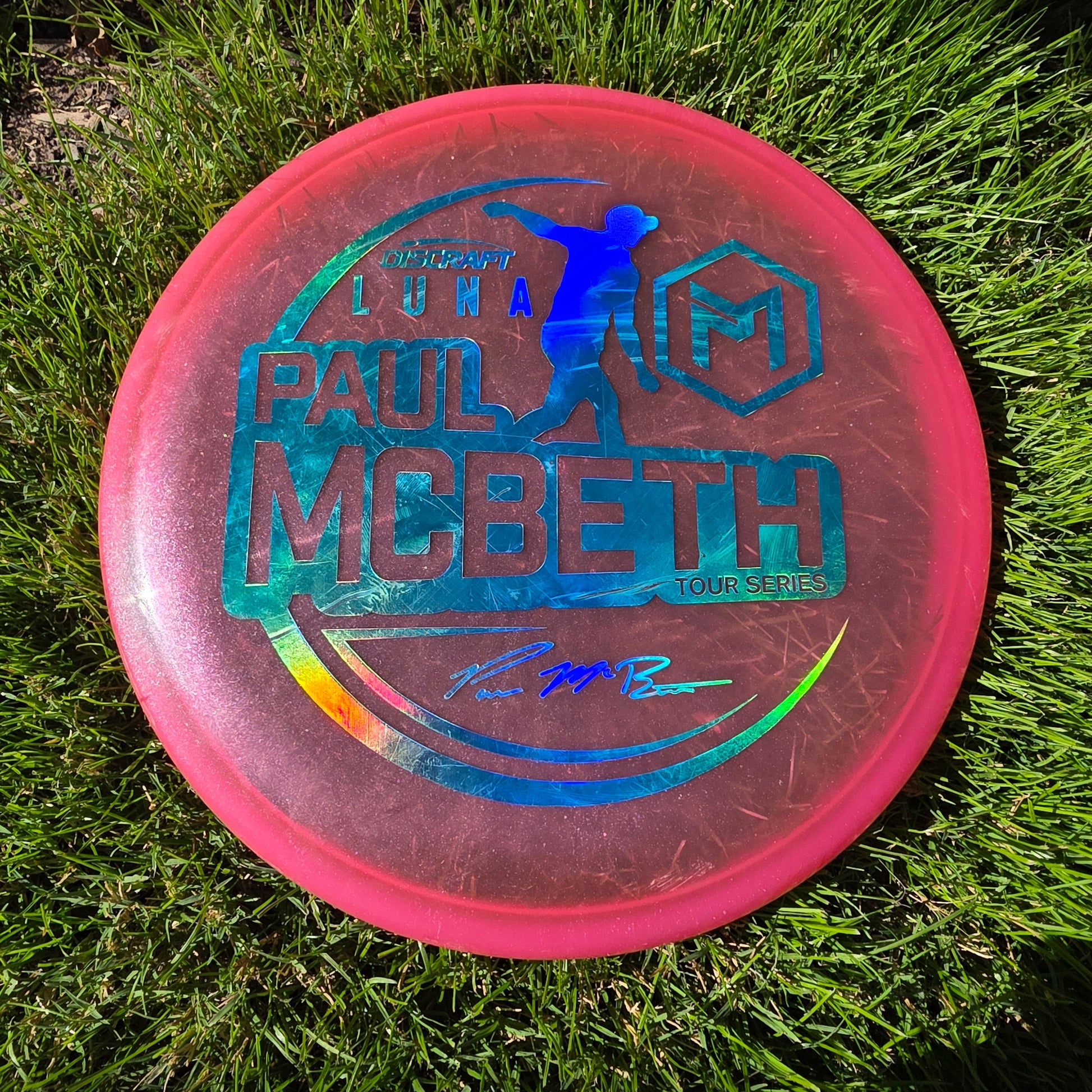 2021 Paul McBeth Discraft Z Metallic Luna Tour Series 175.6g Zipper bottom no ink 8/10