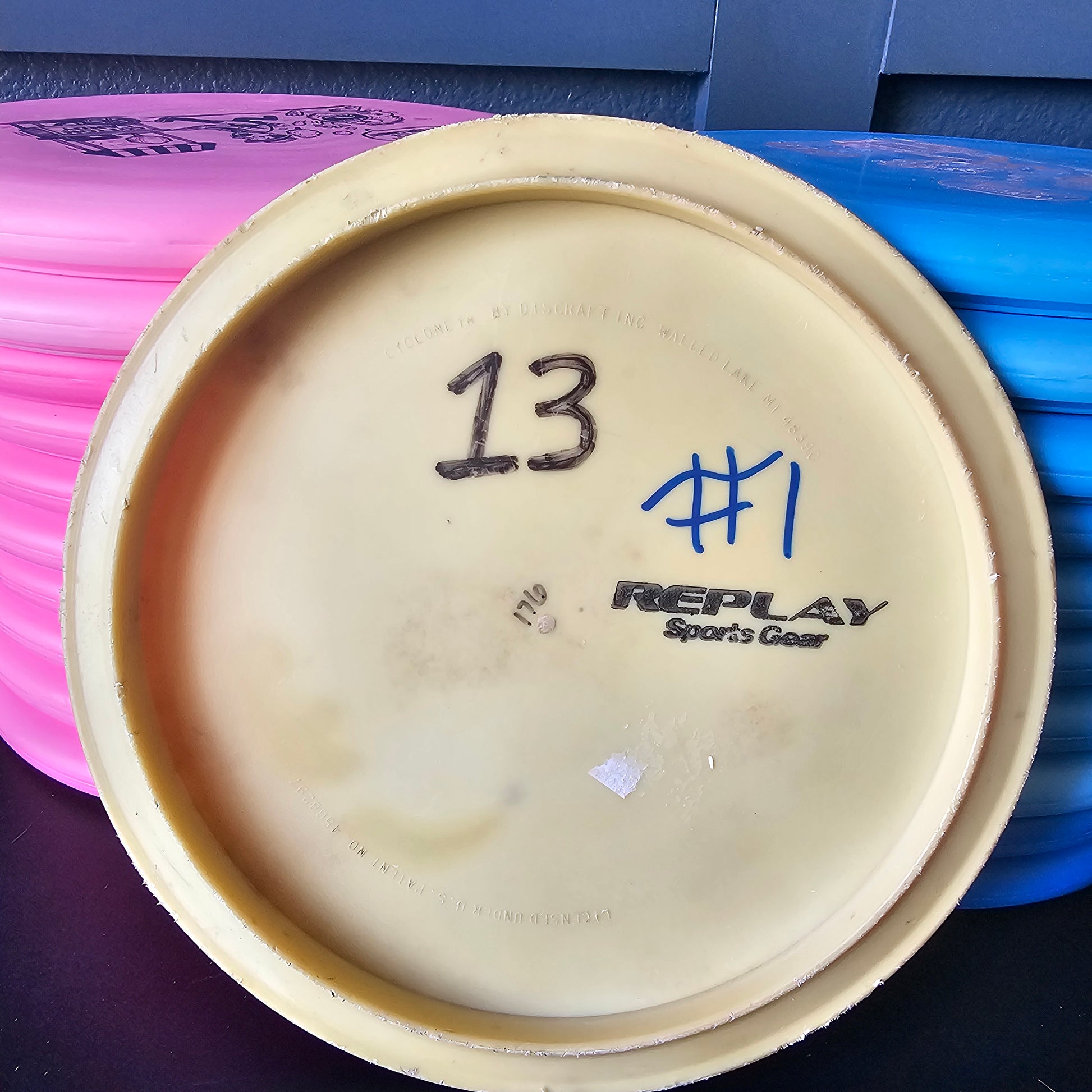 Discraft Xclone Pfn Cyclone walled lake tooling 176g, pat #s, 6/10, inked